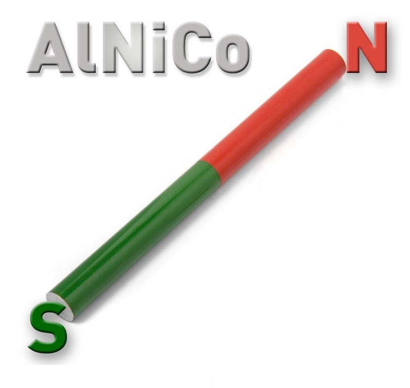 Barra magnética cilíndrica AINico rojo verde / Barra magnética imán escolar
